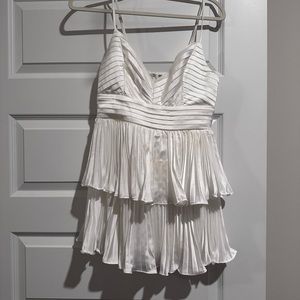 Anna Grace White Pleated Romper